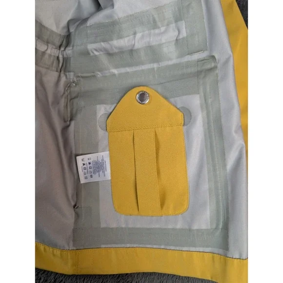 Lands' End Women's Yellow Hooded Rain Jacket Parka Size 10-12 Waterproof Shell - Picture 7 of 12